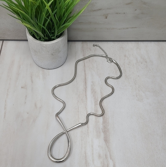 Silver Loop Necklace - Picture 2 of 4